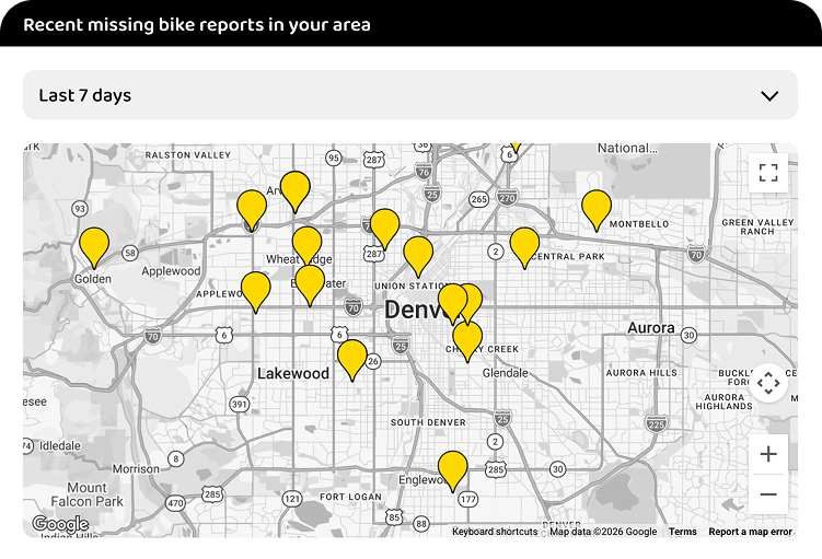 Recent missing bikes - Denver